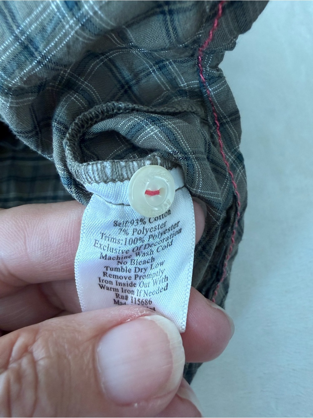 Johnny Was 3 J Olive Plaid Dress with Embroidery Size Small E04 - Picture 9 of 11
